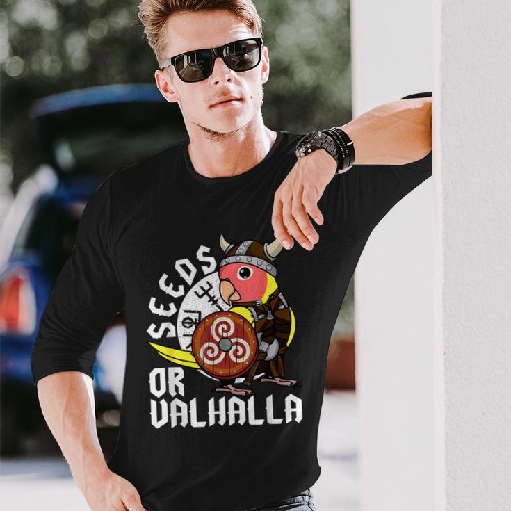 Seeds Oralhalla バイキング オウム 桃の顔 ルティーノ ラブバード 長袖Tシャツ 彼への贈り物