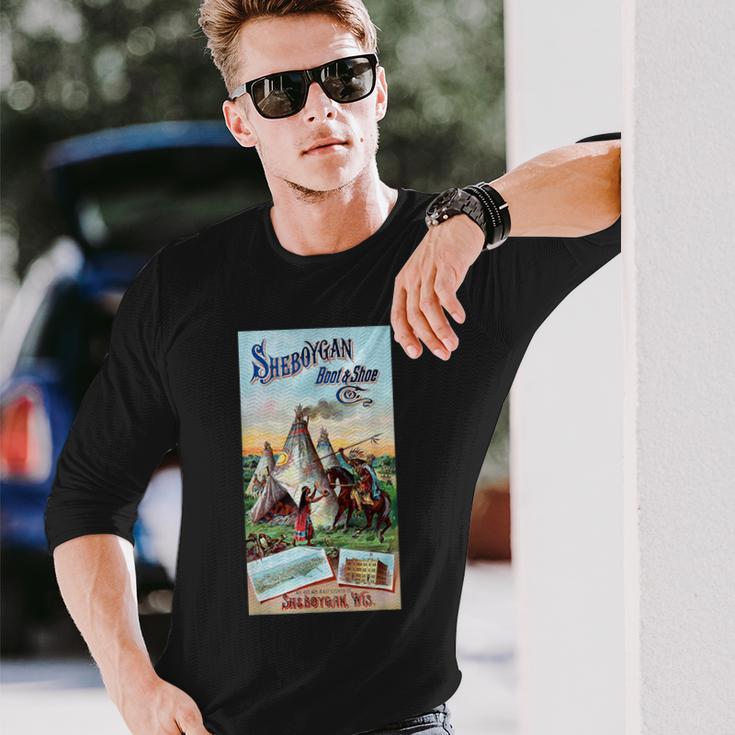 Sheboygan ネイティブアメリカン ウィスコンシン アメリカ 歴史 レトロ 長袖Tシャツ 彼への贈り物