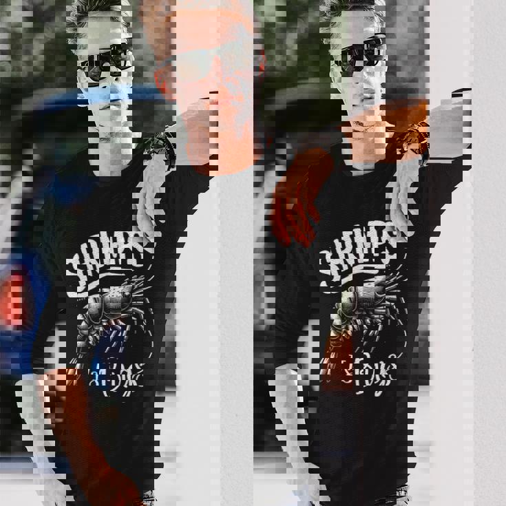 Shrimps Is Bugs Memeeafood Lovers ファン 長袖Tシャツ 彼への贈り物