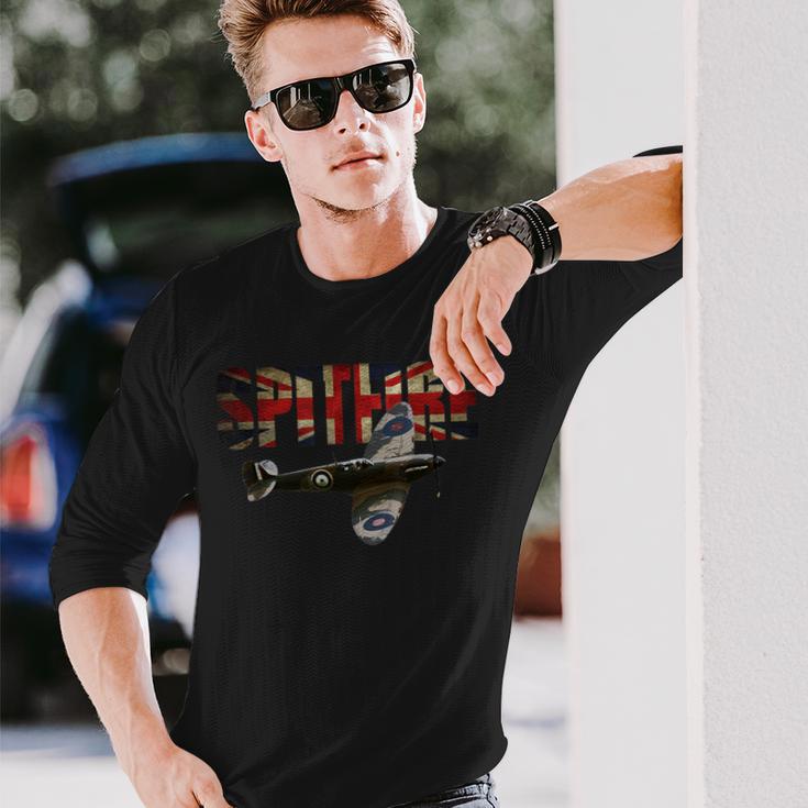 Spitfire Rafupermarine Ww2 ファイタープレーンtシャツ ユニオンジャック 長袖Tシャツ 彼への贈り物