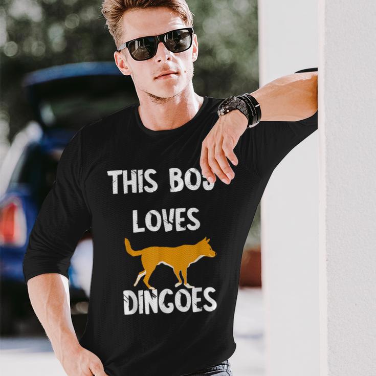 This Boy Loves Dingoes 野生動物 オーストラリアン ディンゴ犬 長袖Tシャツ 彼への贈り物
