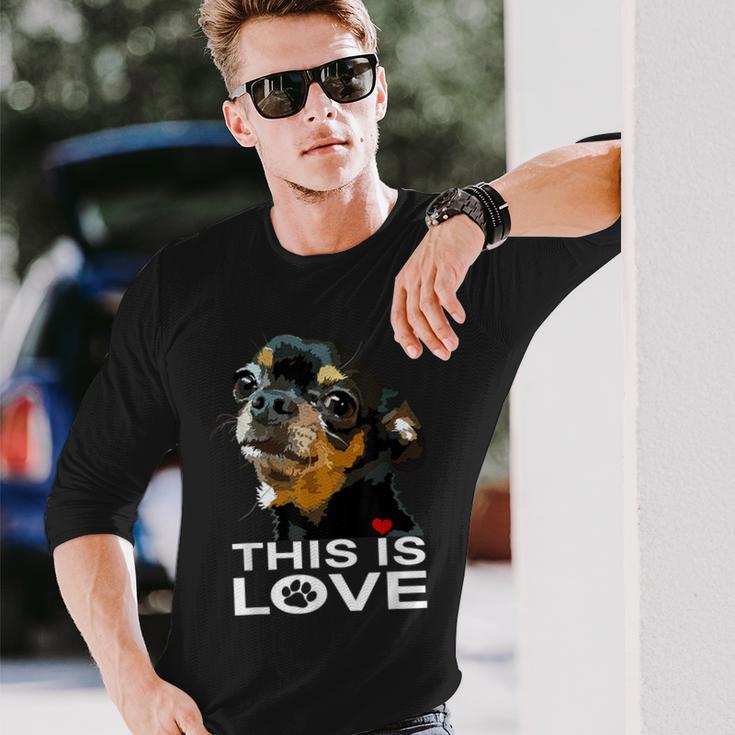 This Is Love And Tan チワワ犬 長袖Tシャツ 彼への贈り物