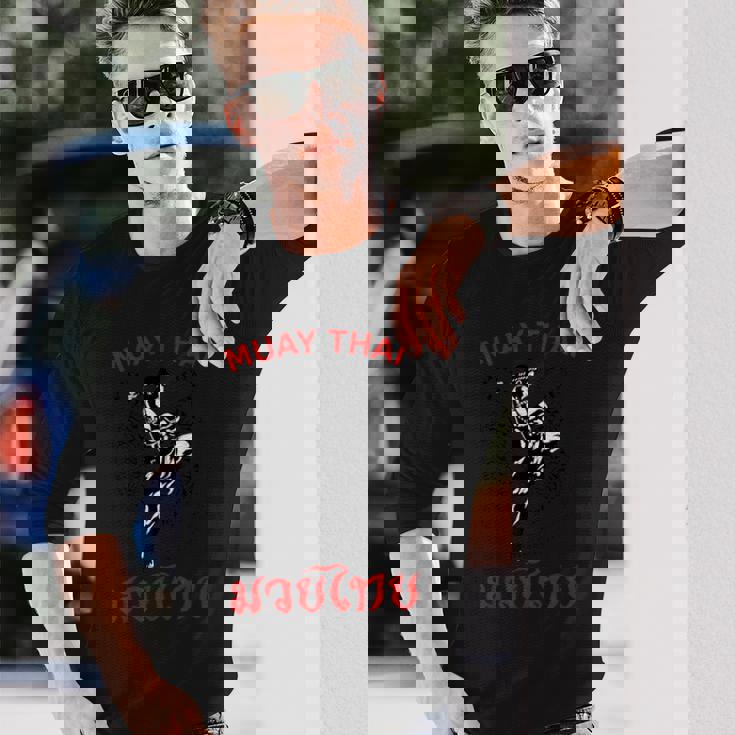 Twin Tiger ムエタイ タトゥー タイガー ボクシング ムエタイ ファイティング 長袖Tシャツ 彼への贈り物