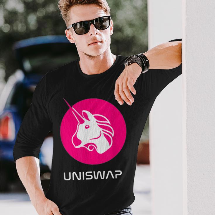 Uniswap Dex、Crypto Defi、分散型アプリケーション交換 長袖Tシャツ 彼への贈り物