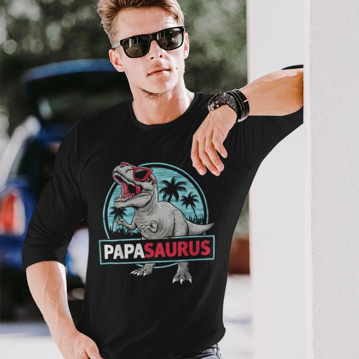 Uomo Divertente Papasaurus Cool Dinosauro Papà Maglietta a maniche lunghe Regalos para él