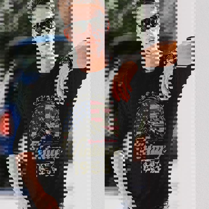 Vintage 1956 愛国的なイーグル、70歳の誕生日、アメリカ国旗 長袖Tシャツ 彼への贈り物