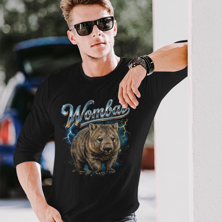 Wombat ビンテージ 90年代 レトロ ファニー ウォンバット 80年代 メンズ レディース 長袖Tシャツ 彼への贈り物
