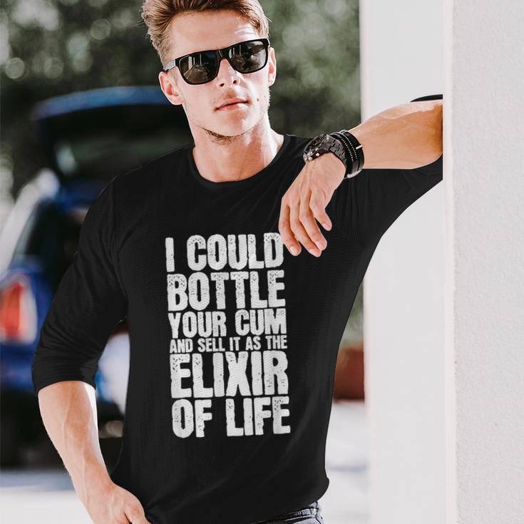 あなたの精子を瓶詰めして人生の万能薬として売ってもいいよ 長袖Tシャツ 彼への贈り物