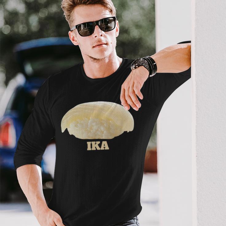 いか 面白ネタ すしネタ Ika 烏賊 長袖Tシャツ 彼への贈り物