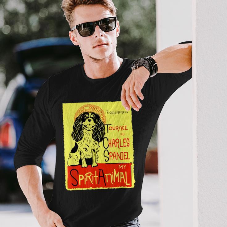 かわいいキャバリア王チャールズ・コッカー スパニエル ドッグアート ギフト 長袖Tシャツ 彼への贈り物
