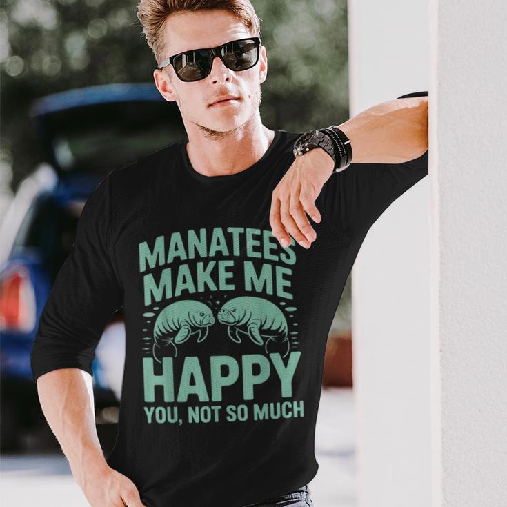 かわいいマナティーユーモア 面白い海の生物 海の生き物 マナティー 長袖Tシャツ 彼への贈り物