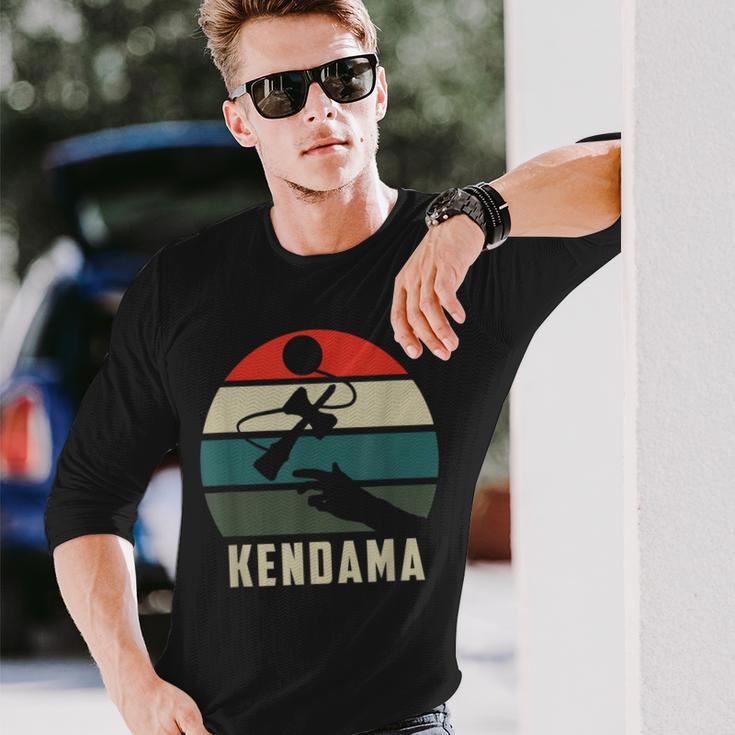 けん玉トス レトロサンセット けん玉 スピリット・オブ・ケンダマ 長袖Tシャツ 彼への贈り物