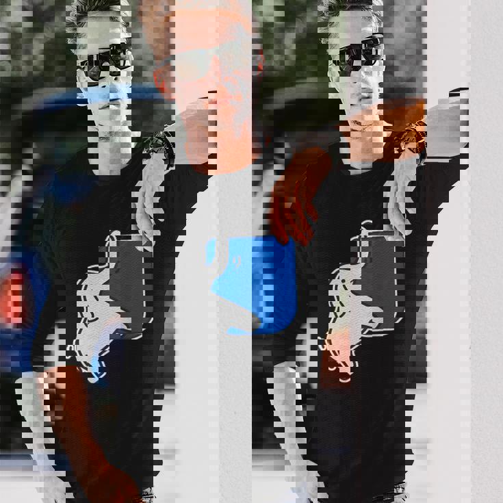 ぞうさん 象《鼻でぶらぶら》（いん ざ ポケット）ワンポイント 胸【どうぶつフレンズ】動物 かわいい 面白い 長袖Tシャツ 彼への贈り物