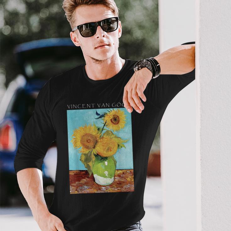 ひまわり ヴィンセント・ヴァン・ゴッホ 美しい絵画 ストリートウェア 長袖Tシャツ 彼への贈り物