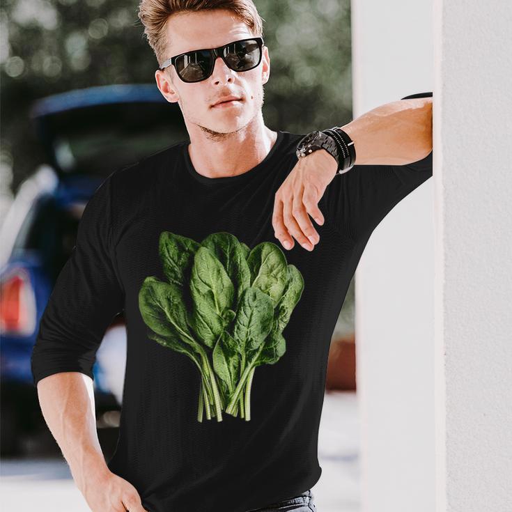 ほうれん草 野菜モチーフ イラスト ほうれん草 長袖Tシャツ 彼への贈り物