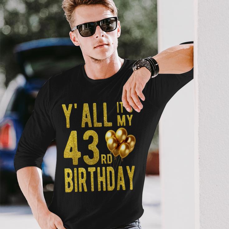 みんな私の43歳の誕生日面白いハッピー43歳の誕生日 長袖Tシャツ 彼への贈り物