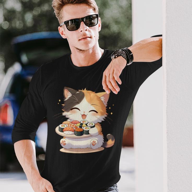わがまま猫 寿司ねこ ラーメン好き かわいい おもしろ マンガ 長袖tシャツ 長袖Tシャツ 彼への贈り物