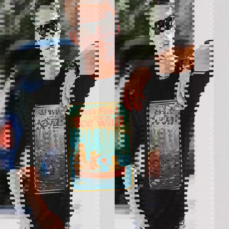 アイスウォールを見つけよう-ファニーフラットアース 長袖Tシャツ 彼への贈り物