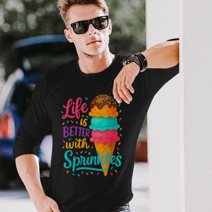 アイスクリームスクープ ジェラート好き フローズンヨーグルト アイスクリーム 長袖Tシャツ 彼への贈り物