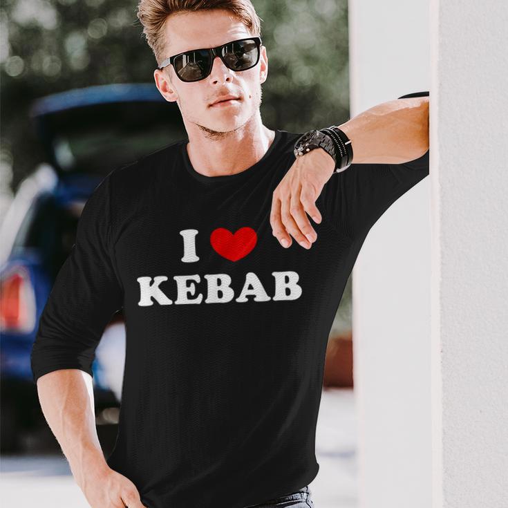 アイ・ラブ・ケバブ、アイ・ハート・ケバブ 長袖Tシャツ 彼への贈り物