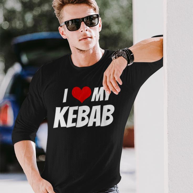 アイ・ラブ・マイ・ケバブ・ハート 長袖Tシャツ 彼への贈り物