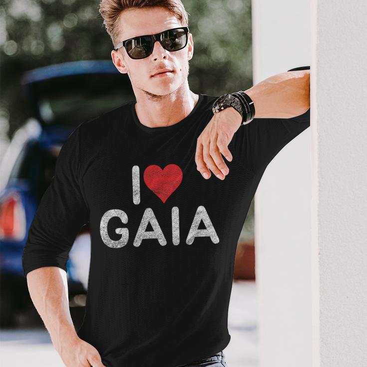 アイ・ラヴ・ガイア 長袖Tシャツ 彼への贈り物
