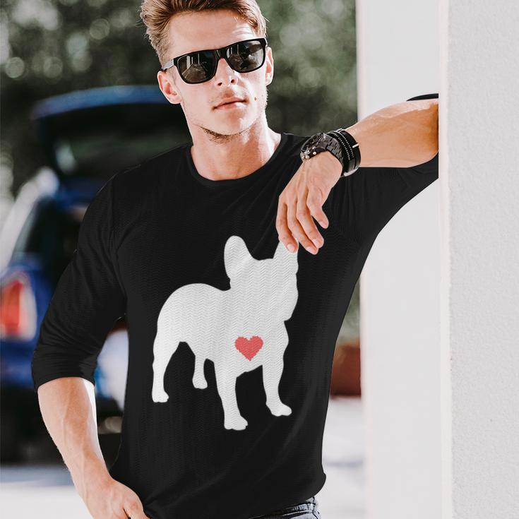アイ・ラヴ・マイ・フレンチ・ブルドッグ 長袖Tシャツ 彼への贈り物
