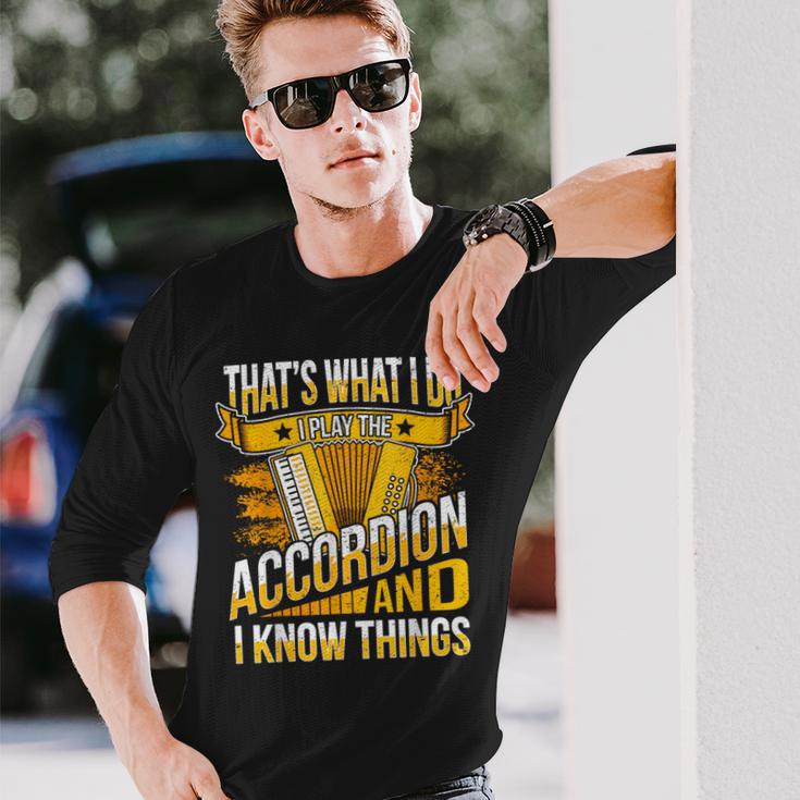 アコーディオン奏者 アコーディオン 長袖Tシャツ 彼への贈り物