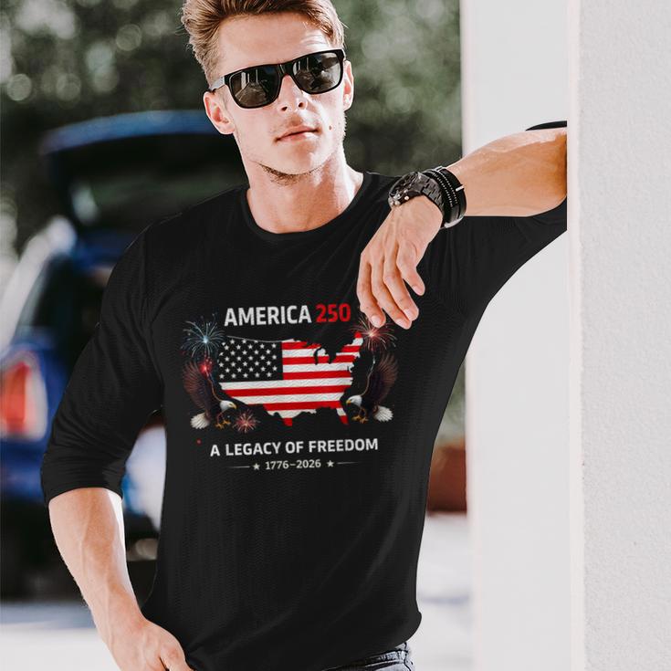 アメリカ250周年記念 アメリカ 250 アメリカ 250歳の誕生日 長袖Tシャツ 彼への贈り物