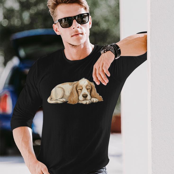 アメリカン・コッカー・スパニエル シンプルデザイン 長袖Tシャツ 彼への贈り物