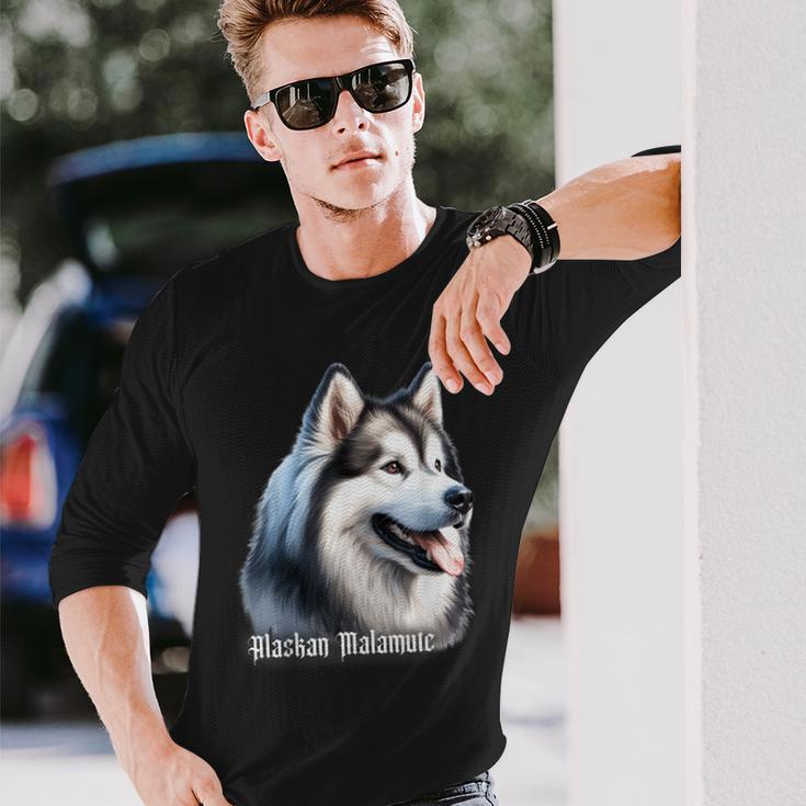 アラスカン・マラミュート犬 長袖Tシャツ 彼への贈り物