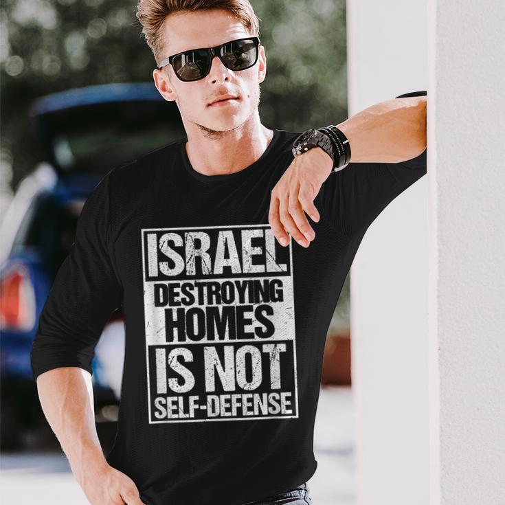 イスラエル Destroying Homes Is Notelf-Defense 長袖Tシャツ 彼への贈り物