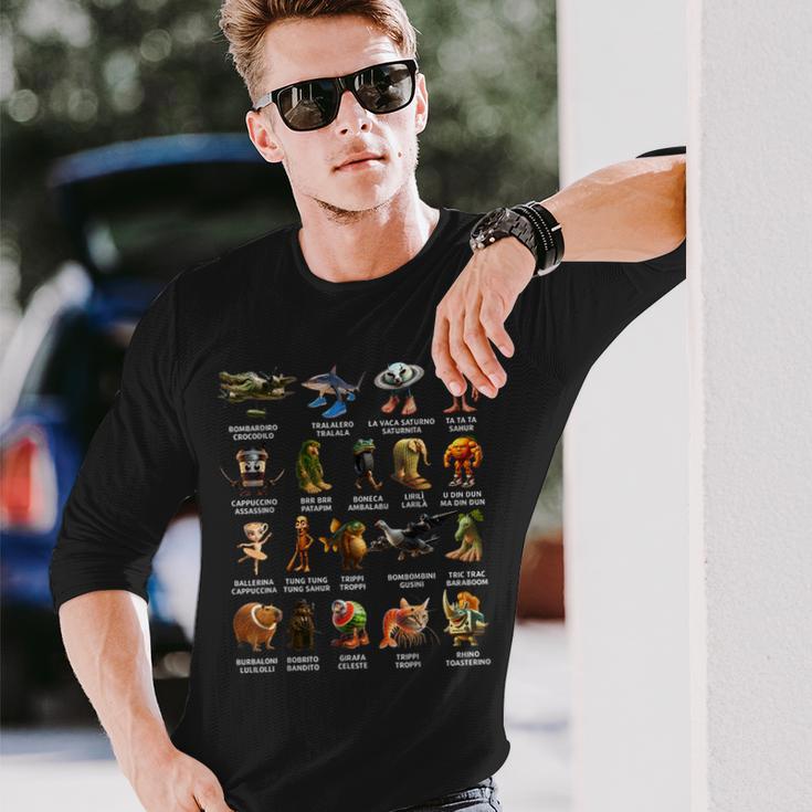 イタリアのブレインロットリスト 長袖Tシャツ 彼への贈り物
