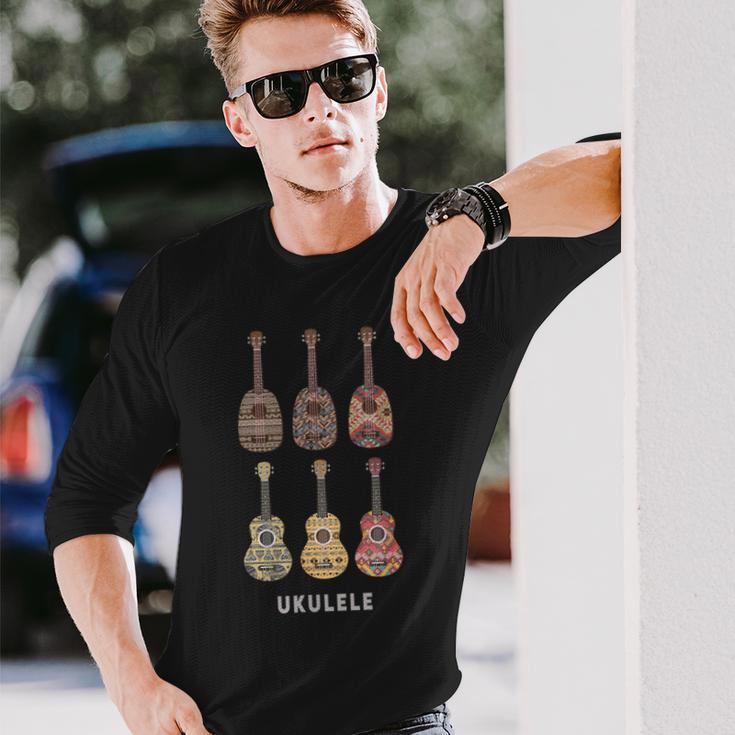 ウクレレラバーシャツ ウクレレ奏者 楽器 ギフト レトロ 長袖Tシャツ 彼への贈り物