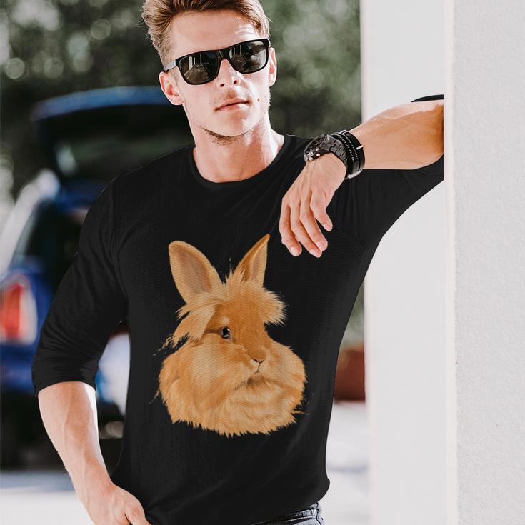 ウサギ ライオンヘッド ウサギ 長袖Tシャツ 彼への贈り物
