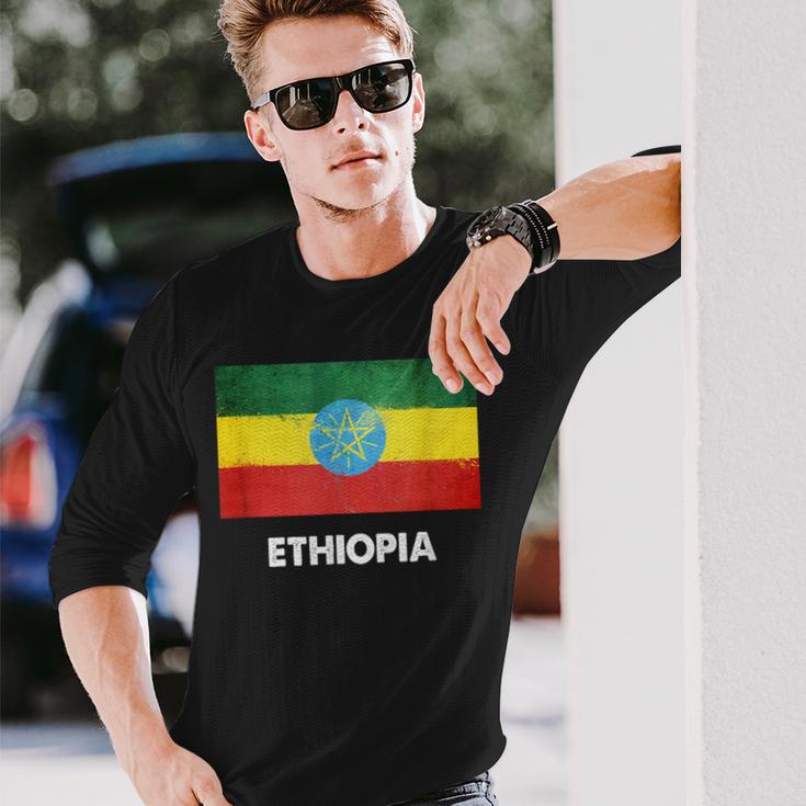 エチオピア国旗tシャツ 長袖Tシャツ 彼への贈り物