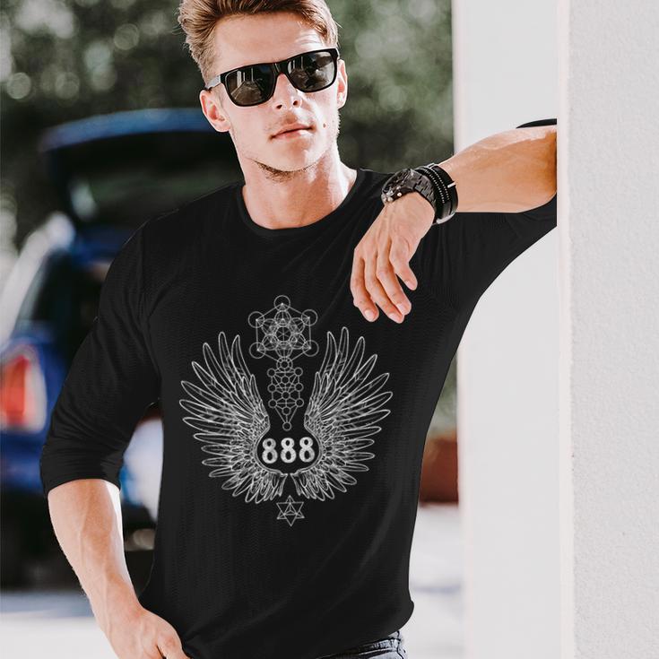 エンジェルナンバー888神聖幾何学 長袖Tシャツ 彼への贈り物