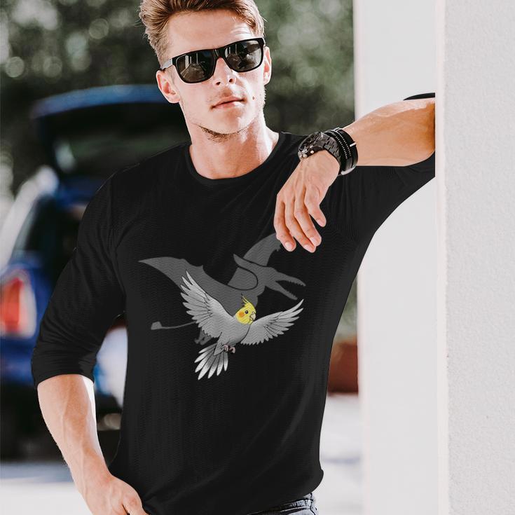 オウム 恐竜 影 テロダクティル オカメインコ 長袖Tシャツ 彼への贈り物