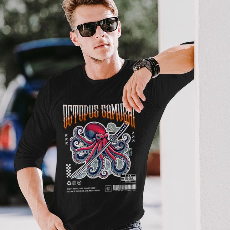 オクトパス侍 エイトアームズ 戦士 メンズ レディース 長袖Tシャツ 彼への贈り物