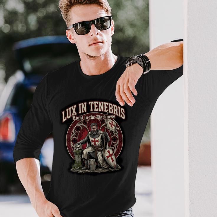 カトリック騎士団 テンプル騎士団 十字軍 十字架 ラテン 長袖tシャツ 長袖Tシャツ 彼への贈り物