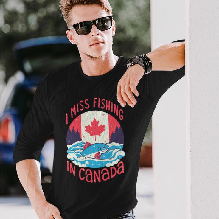 カナダでの釣り 長袖tシャツ 長袖Tシャツ 彼への贈り物
