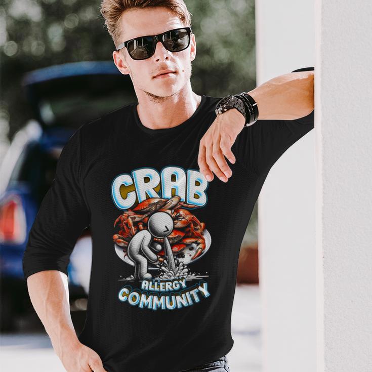 カニアレルギー Crab Allergy Community 長袖Tシャツ 彼への贈り物