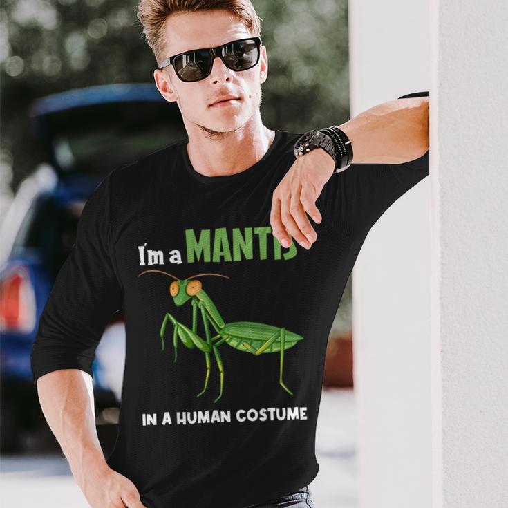 カマキリ 虫 祈るカマキリ 長袖Tシャツ 彼への贈り物