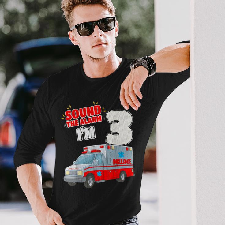 キッズ Ems 車 3歳の誕生日シャツ 3歳 救急車 長袖Tシャツ 彼への贈り物