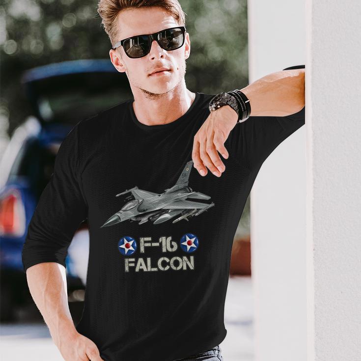 キッズ アメリカ空軍の航空機戦闘機f16ファルコン 長袖Tシャツ 彼への贈り物