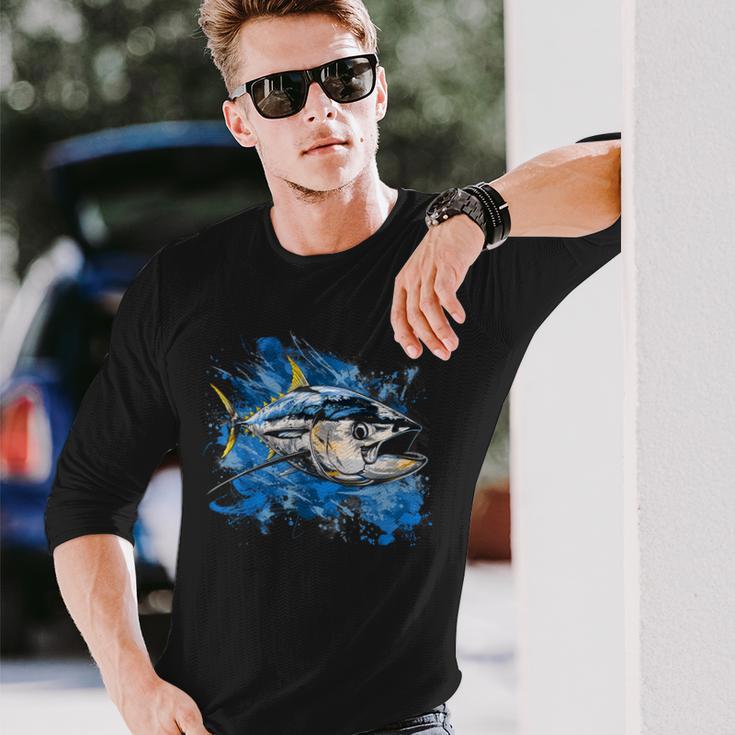 キハダマグロ釣り 大物漁師 長袖Tシャツ 彼への贈り物