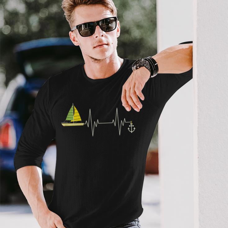 キャプテンi ヨットiハートビートボートiセーリング 長袖Tシャツ 彼への贈り物