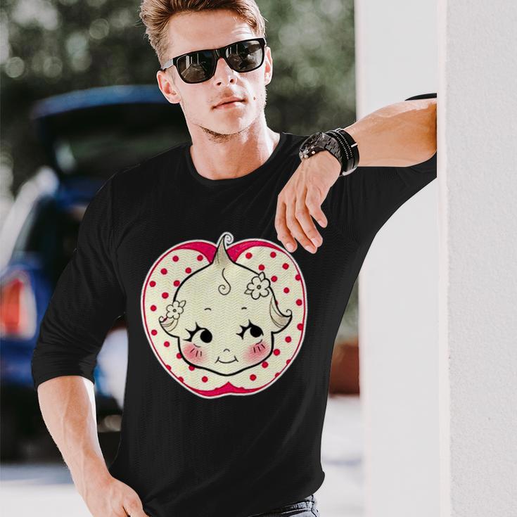 キューピー 赤ちゃん りんご 水玉 長袖tシャツ 長袖Tシャツ 彼への贈り物
