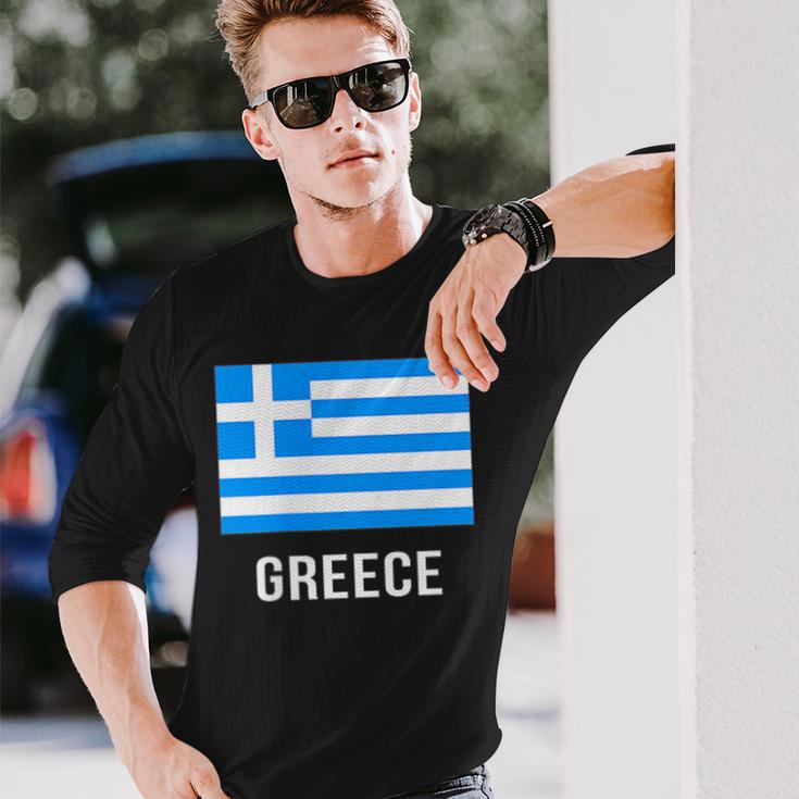 ギリシャの国旗 長袖Tシャツ 彼への贈り物