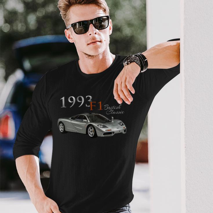 クラシックカー、1993 F1、ブリティッシュ、クラシックラグジュアリースポーツカー。 長袖Tシャツ 彼への贈り物